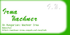 irma wachner business card
